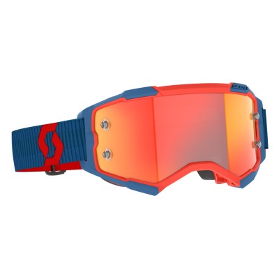 SCOTT Gogle Fury dark blue/neon red / orange chrome works