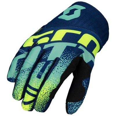 SCOTT Rękawice Glove 450 Noise blue/yellow