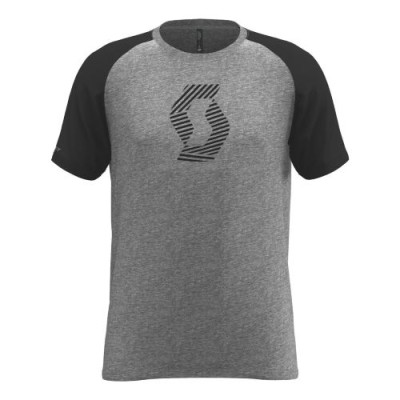 SCOTT Koszulka Męska Tee 10 Icon Raglan s/sl heather grey/black