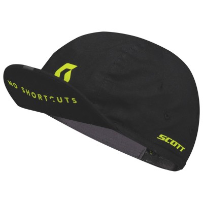 SCOTT Czapka Cap Cycling No Shortcuts black/sulphur yellow one size