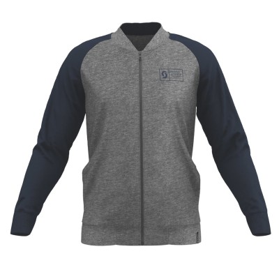SCOTT Bluza Męska Zip Bomber 10 Casual l/sl heather grey/midnight blue