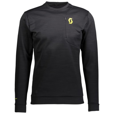 SCOTT Bluza Męska Crewneck Defined FT black/sulphur yellow