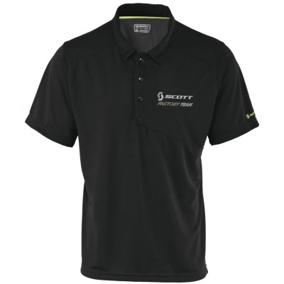 SCOTT Koszulka Polo Factory Team s/sl black/lime green XL