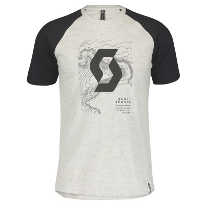 SCOTT Koszulka Męska Tee Icon Raglan s/sl light grey melange/black
