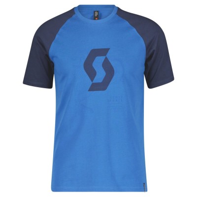 SCOTT Koszulka Męska Tee Icon Raglan s/sl storm blue/midnight blue
