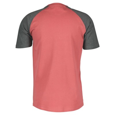 SCOTT Koszulka Męska Tee Icon Raglan s/sl burnt red/dark grey melange