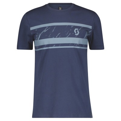 SCOTT Koszulka Męska Tee Stripes s/sl midnight blue