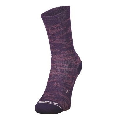SCOTT Skarpety SMU Sock Trail Camo Crew dark purple/white