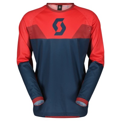 SCOTT Bluza Jersey Evo Track dark blue/neon red
