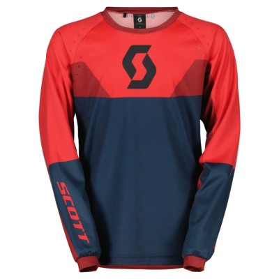 SCOTT Bluza Junior Jersey Evo Track dark blue/neon red