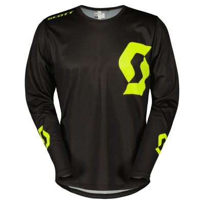 SCOTT Bluza Jersey Compete caviar black/safety yellow