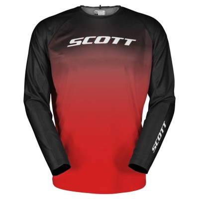 SCOTT Bluza Jersey Evo Swap caviar black/fast red