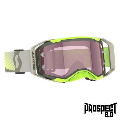 SCOTT Gogle Prospect 2.0 AMP kaki green/neon yellow / rose works