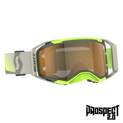 SCOTT Gogle Prospect 2.0 AMP chrome kaki green/neon yellow / gold chrome wor