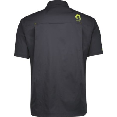 SCOTT Koszula Męska Button Shirt Factory Team s/sl black/sulphur yellow